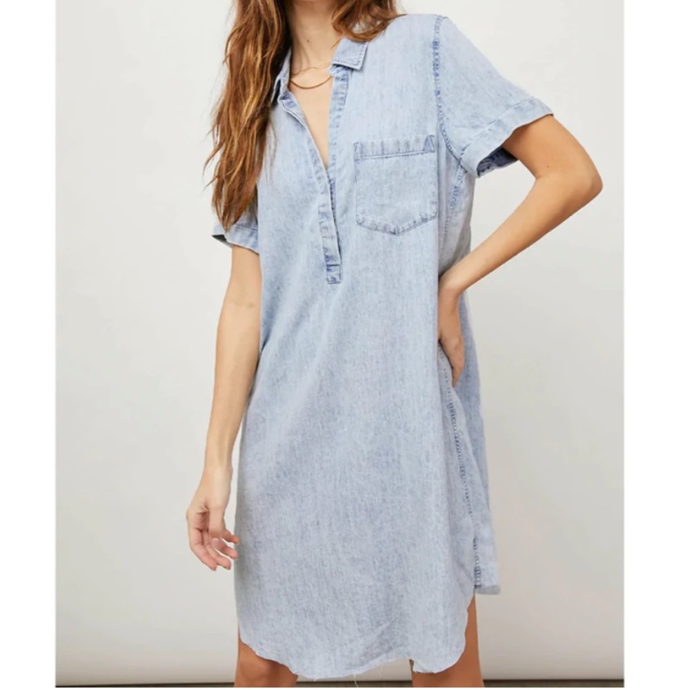 Rails Light Blue Denim Midi Dress